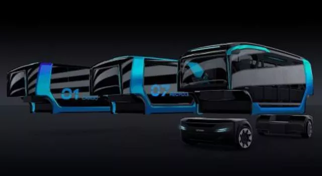 Bild: Selbstfahrendes Konzeptfahrzeug von Scania kombiniert ÖPNV und Warentransport