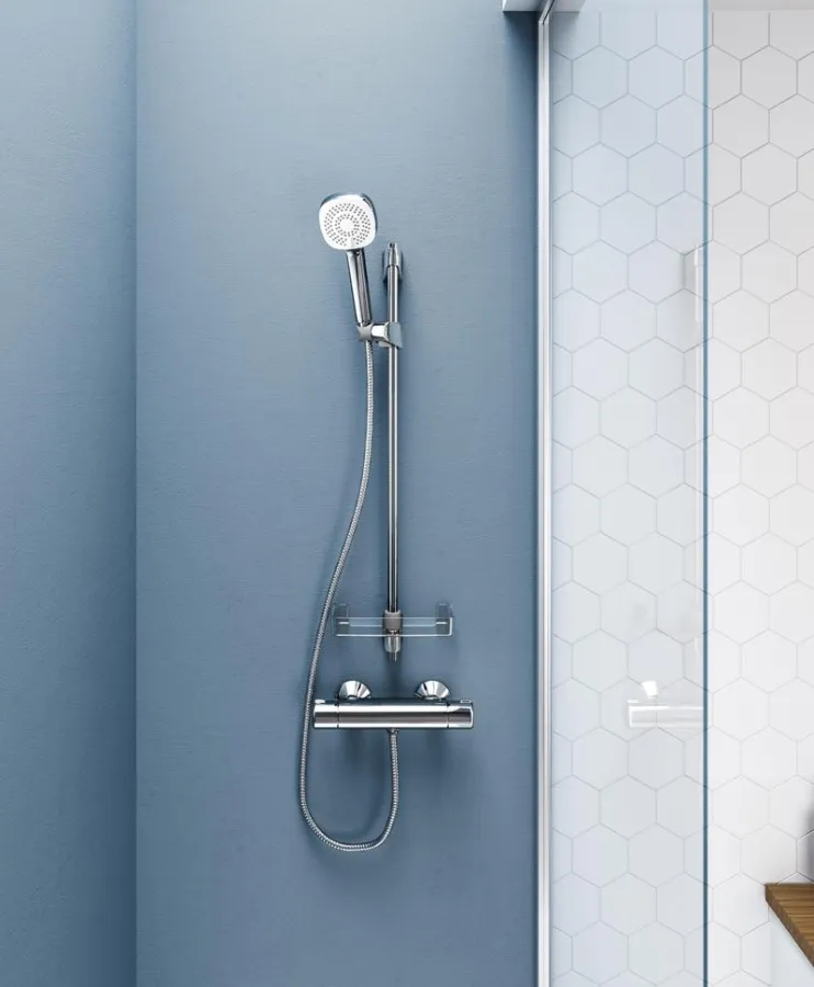 Neu im HANSA Brausensortiment: die stylische HANSABASICJET STYLE. Foto: Hansa Armaturen GmbH