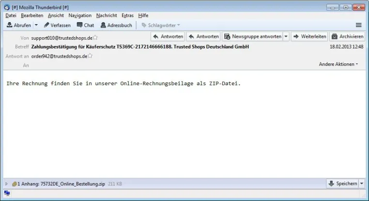 Bild: Malware-Angriffe per E-Mail gegen Nutzer von Online-Shops
