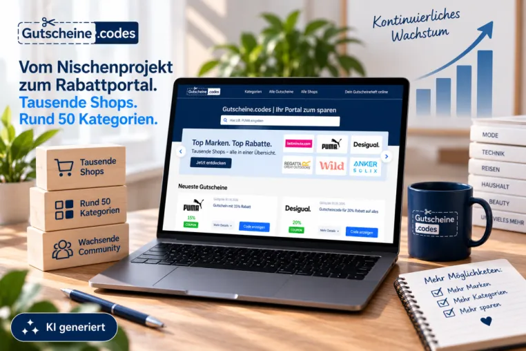 Bild: Vom Nischenprojekt zum Rabattportal: gutscheine.codes wächst auf tausende Shops
