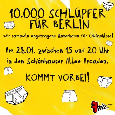 Bild: 10.000 Schlüpfer für Berlin - Schönhauser Allee Arcaden unterstützen Radio Fritz und betterplace.org Aktion