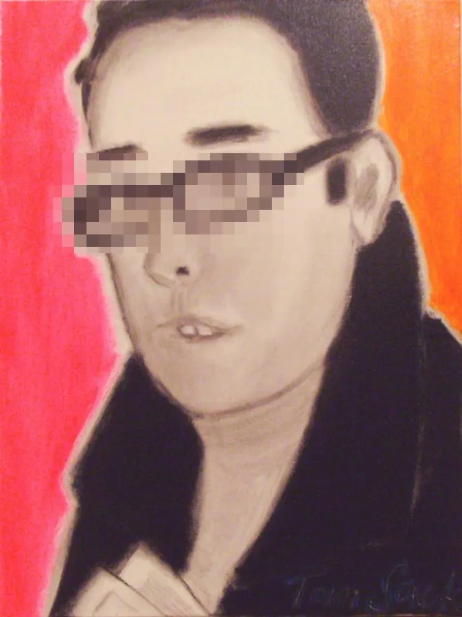 Das Gemälde des Künstlers Tom Sack, dessen Vernichtung die Staatsanwaltschaft in der nächsten Instanz erreichen will (deshalb noch gepixelt).