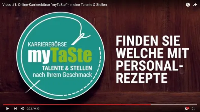 Bild: Video: Online-Karrierebörse "myTaSte" = meine Talente & Stellen für 2018