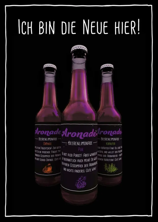 Aronade Beerenlimonade überzeugt mit drei frischen Sorten: Pur, Orange, Kräuter