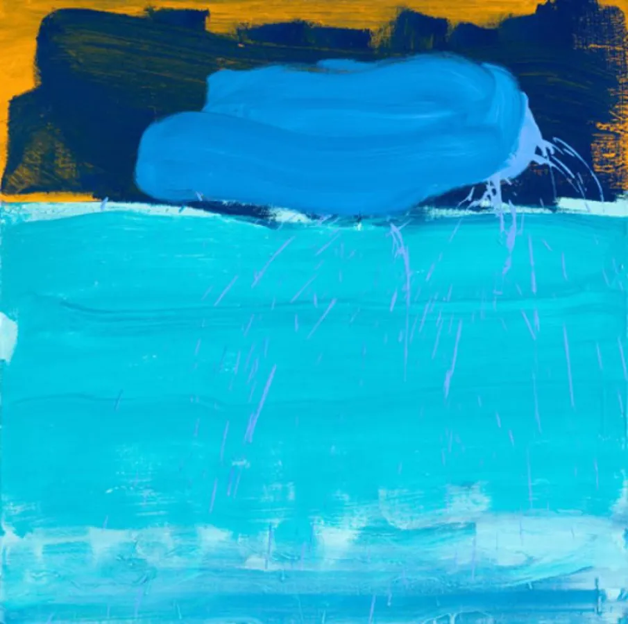 Susana Reberdito, Playa de Santa Maria II, Öl auf Leinwand, 100 x 100 cm, 2018