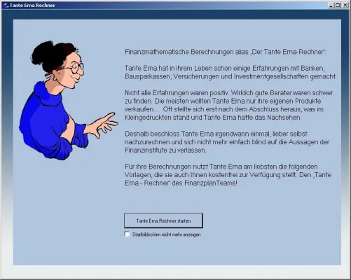 Bild: Tante Erna gibt Hilfestellung in Finanzfragen - Gratis-Software passt auf Rente, Zinsen und Kredite auf