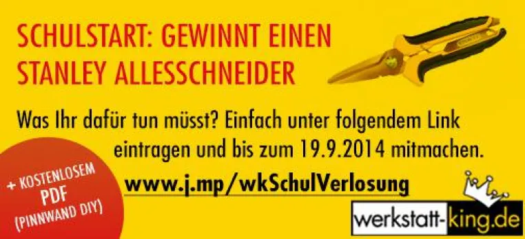 Die Schule startet – werkstatt-king.de startet passende Aktion Bild: Die Schule startet – werkstatt-king.de startet passende Aktion