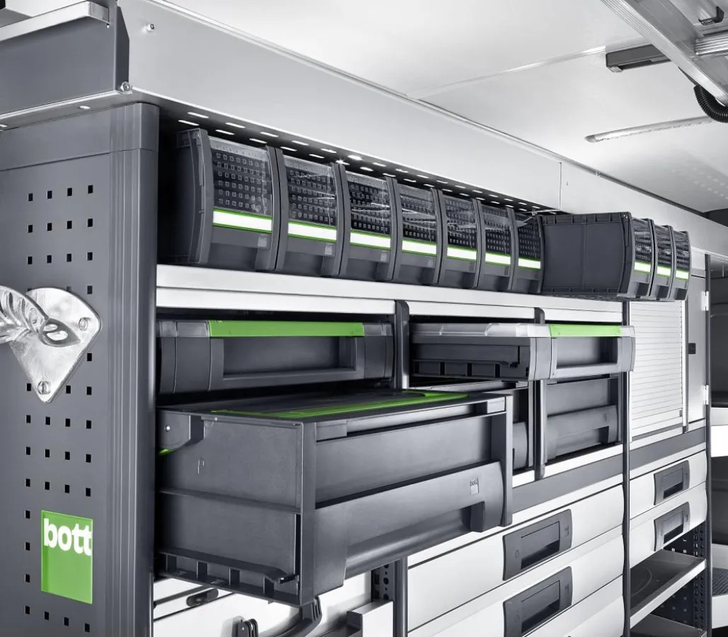 Die modulare bott vario Fahrzeugeinrichtung für Kastenwagen.