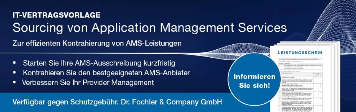 IT-Vertragsvorlage Sourcing von Application Management Services (AMS)