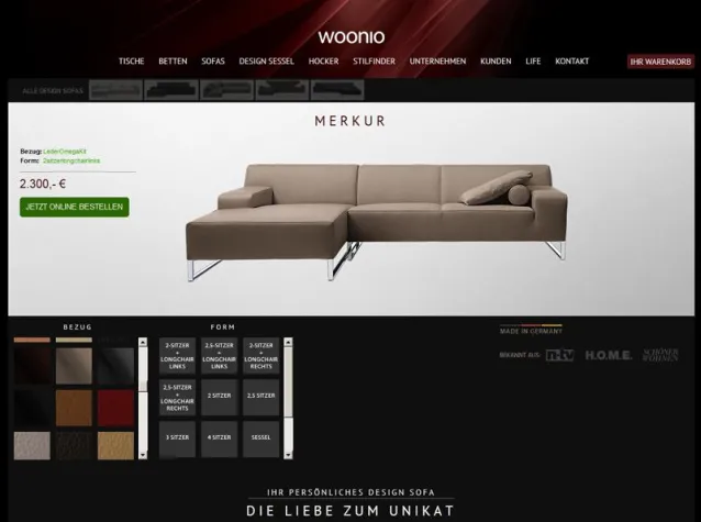 Bild: WOONIO stellt erste individuelle Design Sofa Kollektion vor.