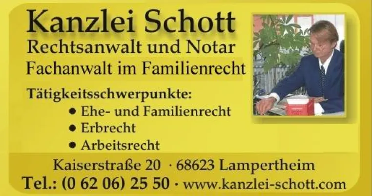 Neuer Internetauftritt von Rechtsanwalt, Fachanwalt für Familienrecht und Notar Schott aus Lampertheim Bild: Neuer Internetauftritt von Rechtsanwalt, Fachanwalt für Familienrecht und Notar Schott aus Lampertheim