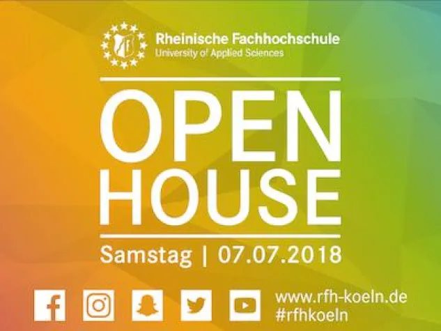 Open House Tag an der Rheinischen Fachhochschule Köln am 7. Juli 2018 Bild: Open House Tag an der Rheinischen Fachhochschule Köln am 7. Juli 2018