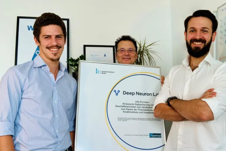 Bild: Deep Neuron Lab sichert sich IBB Pro FIT Fördermittel für KI-basierte Datenstrukturierung in der Finanzbranche