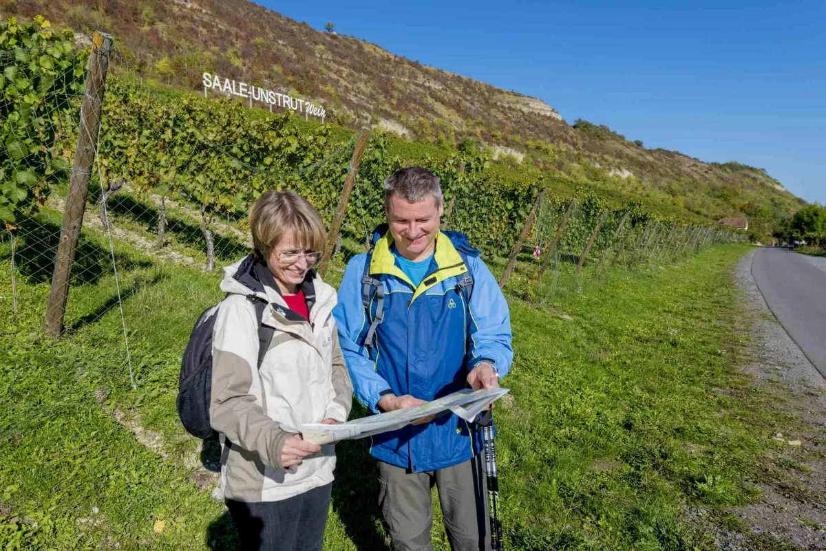 Wandern entlang der Saalhäuser Weinberge in Bad Kösen. Foto: Christoph Keller