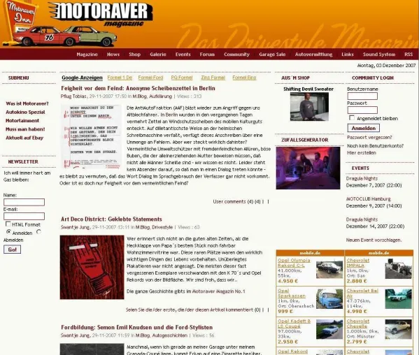 Bild: Mehrwert für das Drivestyle-Magazin - Onlineportal Motoraver.de mit neuen Funktionen
