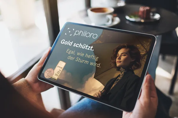 Bild: 'Gold schützt in stürmischen Zeiten' ist neue philoro-Kampagne 