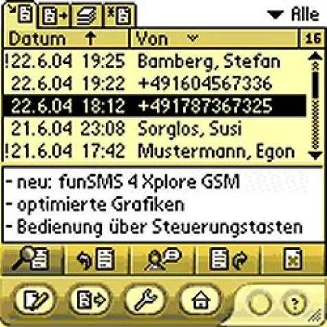 Bild: funSMS 4 für GSL Xplore Smartphones