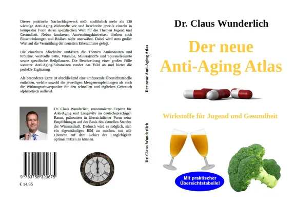 Bild: „Der neue Anti-Aging Atlas“ von Dr. Claus Wunderlich – gratis Rezensionsexemplare erhältlich