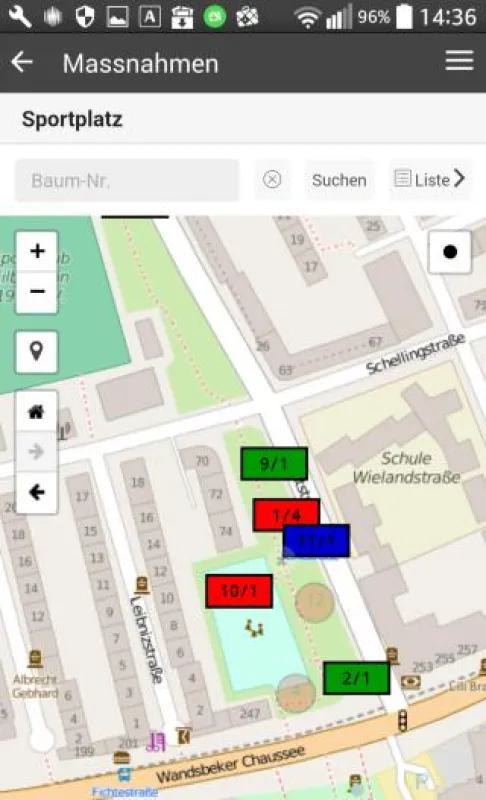 Baumpfleger können Maßnahmen als Empfehlung anlegen