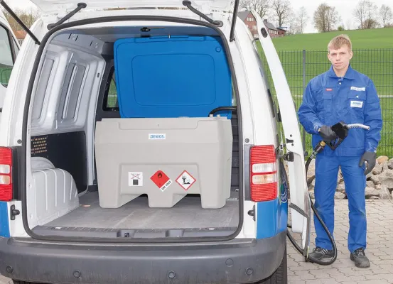 Bild: Neu: Mini-Tankstelle für die mobile Versorgung von Arbeitsmaschinen und Nutzfahrzeugen