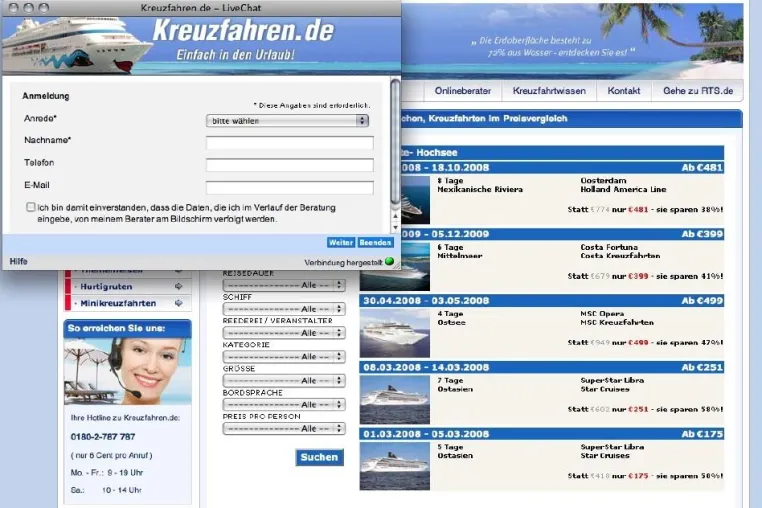 Bild: Online-Buchungsrate durch Live-Kundenberatung erhöhen