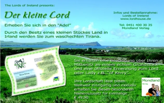 Bild: Blaues Blut unter grüner Tanne: Echte irische Adelstitel als Weihnachtsgeschenk