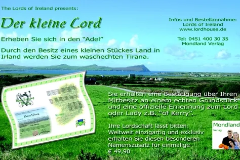 Bild: Blaues Blut unter grüner Tanne: Echte irische Adelstitel als Weihnachtsgeschenk