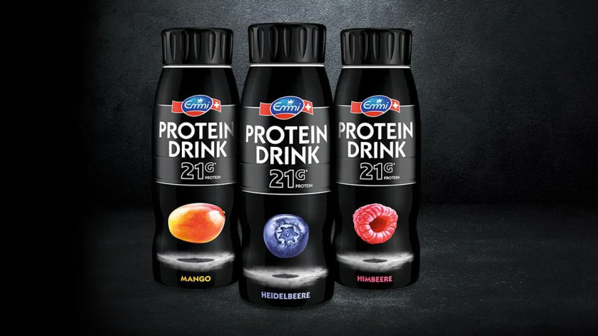 (© Emmi) Der neue Emmi Protein Drink gestaltet von HAJOK Design