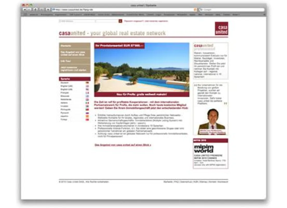 (Foto: casa united) Die Online-Plattform casa united überzeugt durch umfangreiche Funktionen und intuitive Benutzerführung.