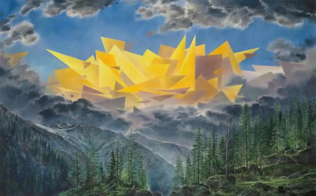 Cloud, 2015, Pastell und Kohle auf MDF, 100x160 cm, © Galerie Rothamel