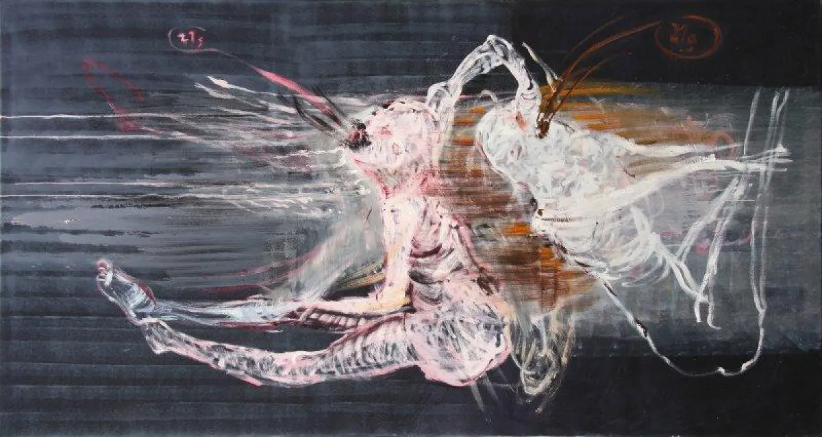Doppelseele - 2007, Öl auf Leinwand, 125 x 240cm