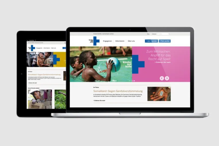Bild: Webauftritt der Kindernothilfe mit neuem Gesicht