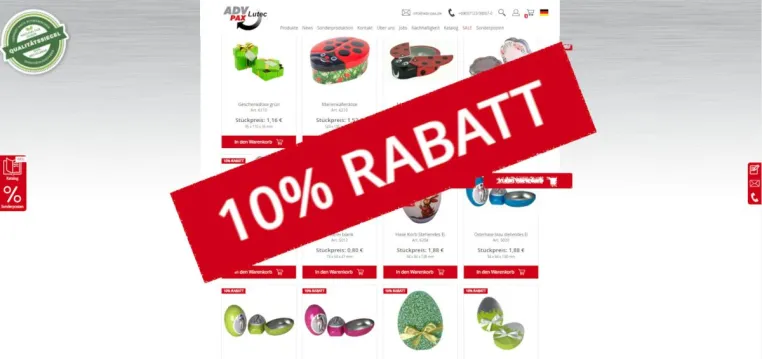 Bild: Bunte Frühlings- & Osterdosen von ADV PAX Lutec - 10% Rabatt bis 07.04.24