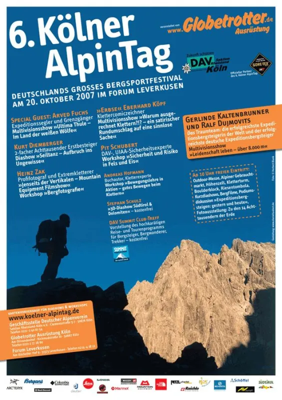 Plakat 6. Kölner AlpinTag. Download des Programms: www.koelner-alpintag.de