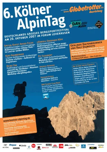 Kartenvorverkauf für den 6. Kölner AlpinTag läuft Bild: Kartenvorverkauf für den 6. Kölner AlpinTag läuft