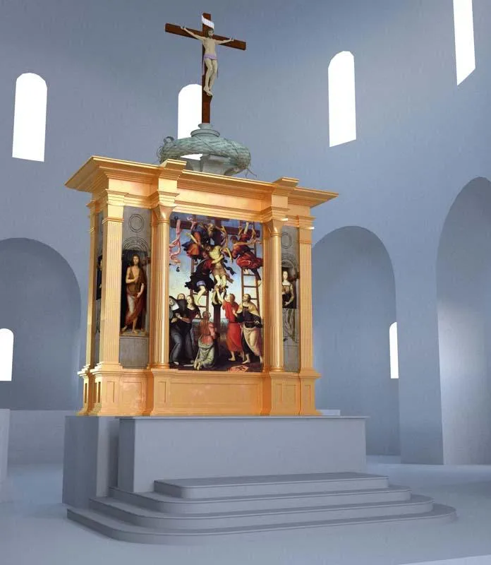 3D-Visualisierung Hochaltar Santissima Annunziata Florenz, Vorderansicht