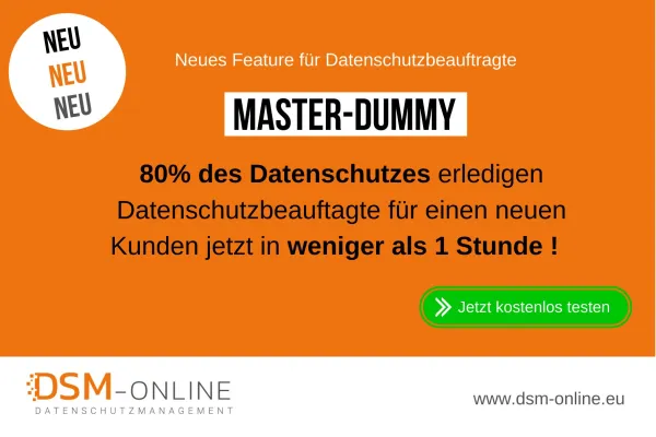 Bild: Datenschutzsoftware DSM-Online launcht innovatives Feature für Datenschutzbeauftragte