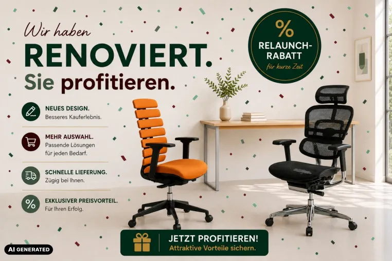 Neuer Glanz für gesünderes Sitzen: buerostuhl24 startet umfassenden Shop-Relaunch Bild: Neuer Glanz für gesünderes Sitzen: buerostuhl24 startet umfassenden Shop-Relaunch