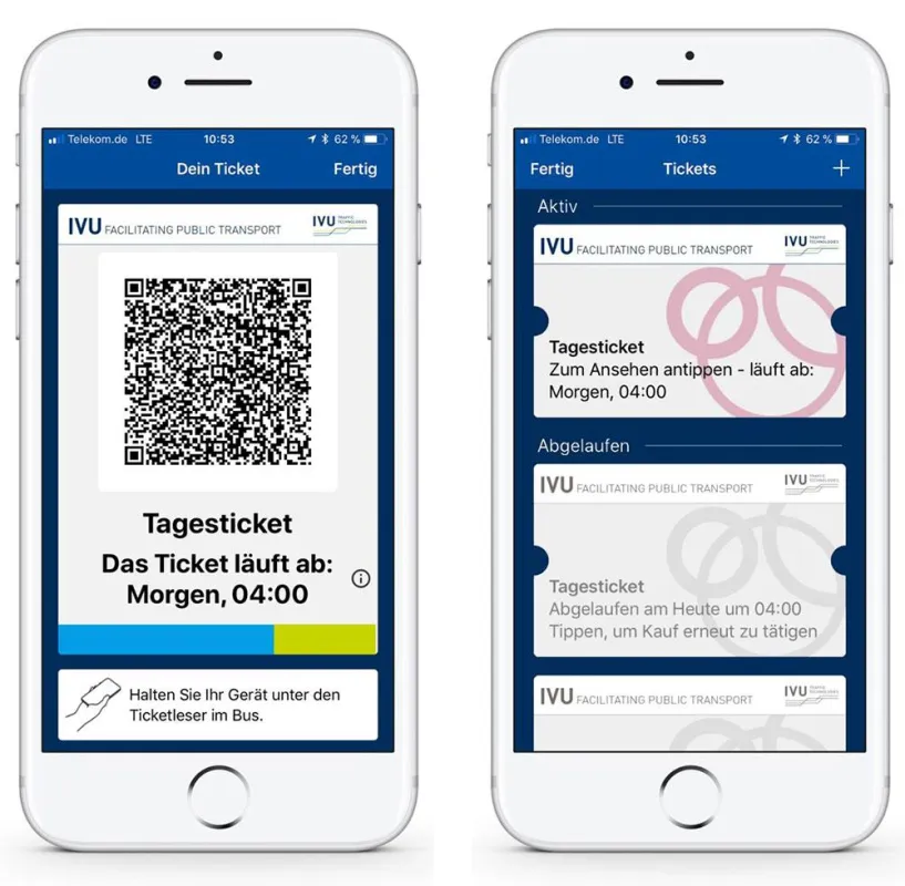 Die Mobile Ticketing-Lösung IVU.ticket.app