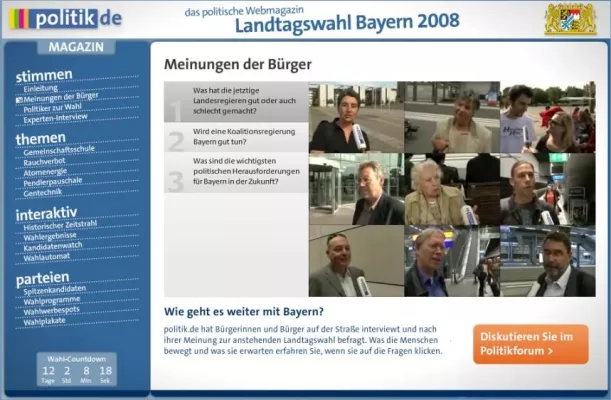 Start des ersten interaktiven Magazins zur bayerischen Landtagswahl Bild: Start des ersten interaktiven Magazins zur bayerischen Landtagswahl