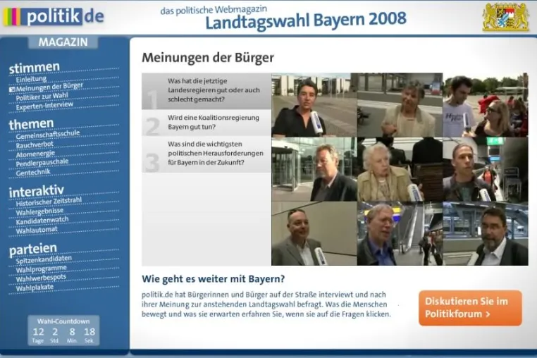 Start des ersten interaktiven Magazins zur bayerischen Landtagswahl Bild: Start des ersten interaktiven Magazins zur bayerischen Landtagswahl