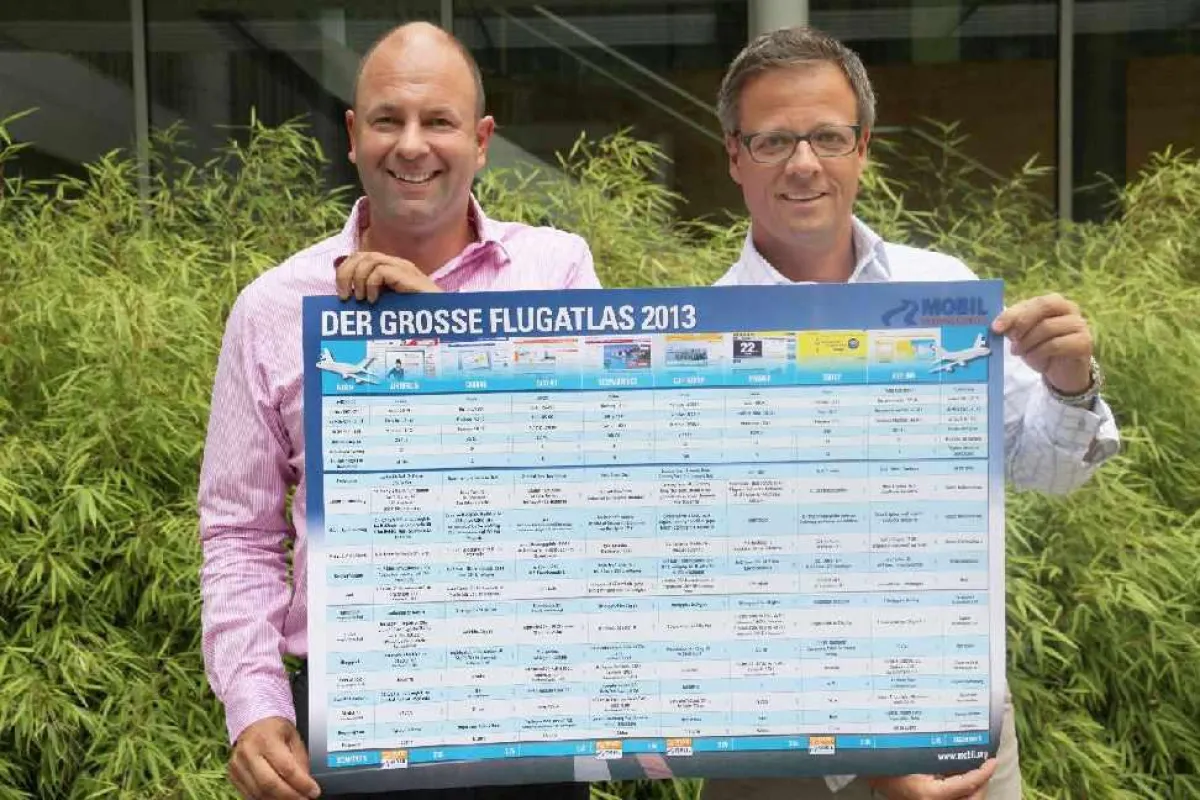 Präsident Dr. Michael Haberland und Vizepräsident Ralf Baumeister mit dem Flugatlas 2013