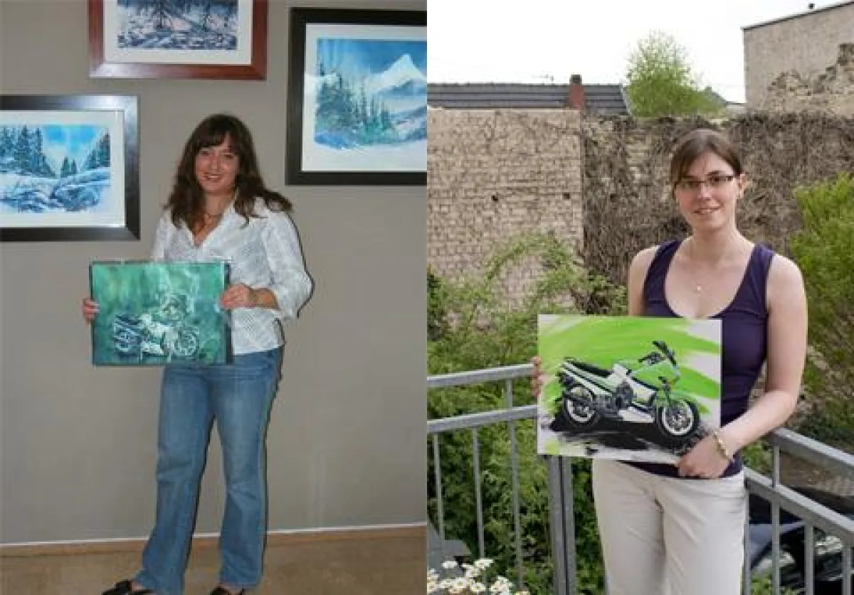 Regine Rost (www.aquarellgasse.de) und Nina Vahrenkampf (www.ninas.gerahmtekunst.de) mit Ihren Bildern