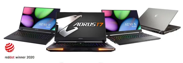 Bild: Der Red Dot Design Award 2020 geht an die AORUS- und AERO-Notebooks von GIGABYTE
