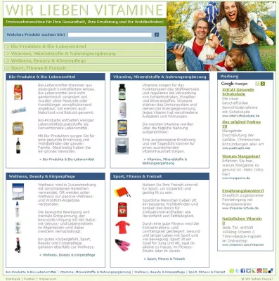 Bild: Neue Preissuchmaschine mit Produkten zu Gesundheit, Ernährung, Wellness und Fitness