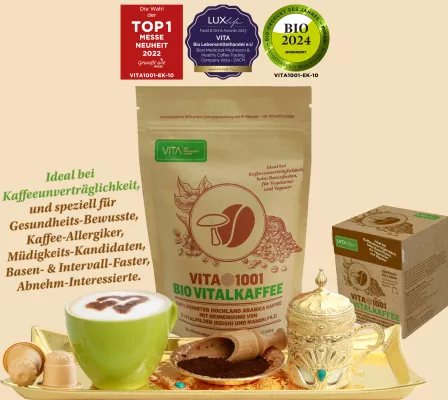 Bild: Bedeutsame Auszeichnung für den VITA1001 - Bio Vitalkaffee (REISHI-Kaffee)