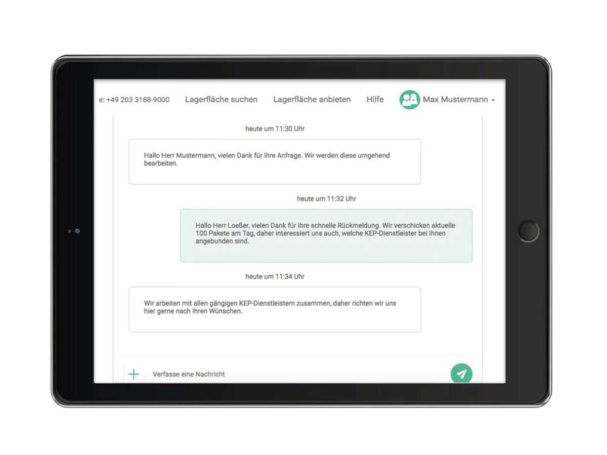 Mit der Nachrichtenfunktion können ShareHouse-Nutzer Details zu Angeboten unkompliziert klären.