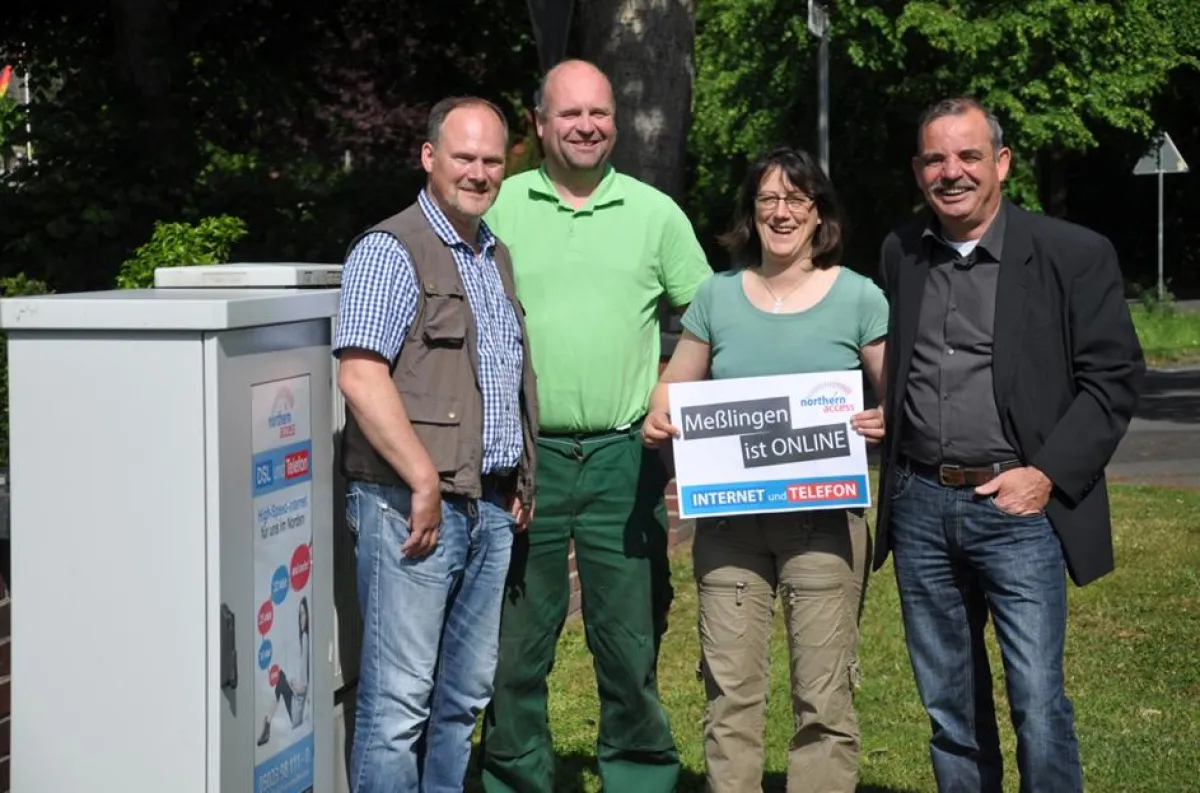 v. l. Heiner Rathert, Markus und Astrid Poos, Projektleiter Johannes Buning Quelle: Northern Access