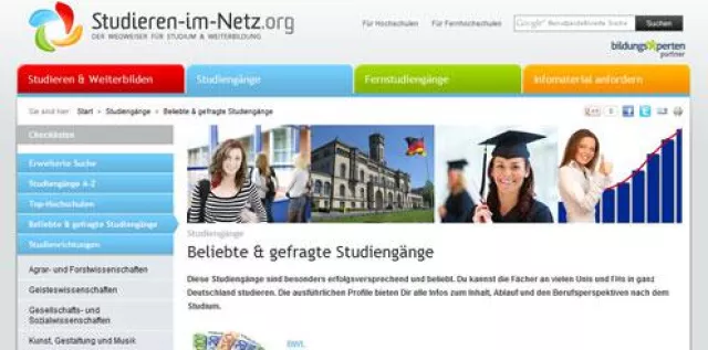 Bild: Studieren-im-Netz.org jetzt mit ausführlichen Studiengangporträts
