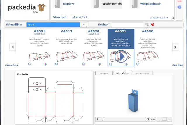 Bild: Verpackungsentwicklung ohne CAD mit 3D Darstellung der Verpackung